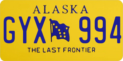 AK license plate GYX994