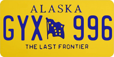 AK license plate GYX996