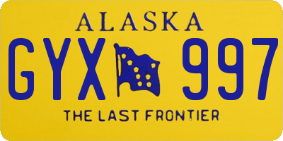 AK license plate GYX997