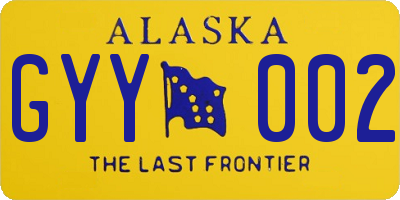 AK license plate GYY002