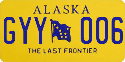 AK license plate GYY006
