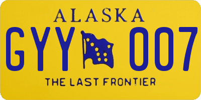 AK license plate GYY007