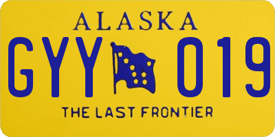 AK license plate GYY019