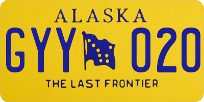 AK license plate GYY020
