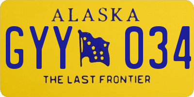 AK license plate GYY034