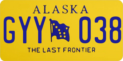 AK license plate GYY038