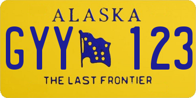 AK license plate GYY123