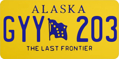 AK license plate GYY203