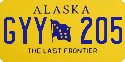 AK license plate GYY205