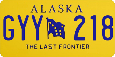 AK license plate GYY218