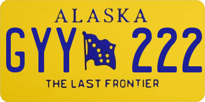 AK license plate GYY222