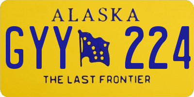 AK license plate GYY224