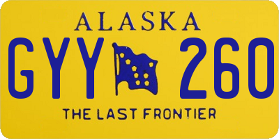 AK license plate GYY260