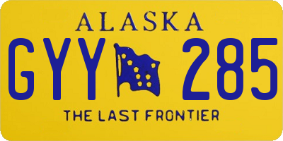 AK license plate GYY285