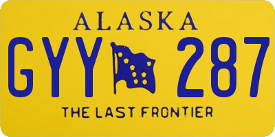 AK license plate GYY287