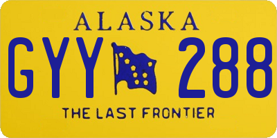 AK license plate GYY288