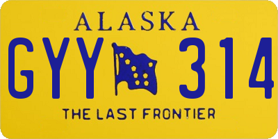 AK license plate GYY314