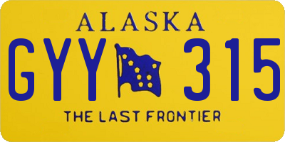 AK license plate GYY315