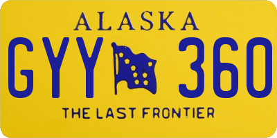 AK license plate GYY360