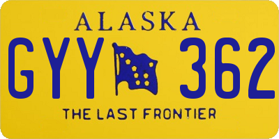 AK license plate GYY362