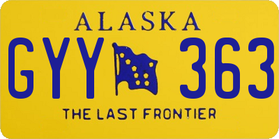 AK license plate GYY363