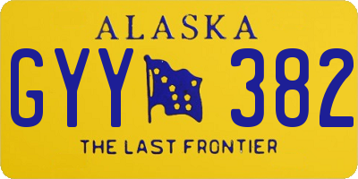 AK license plate GYY382