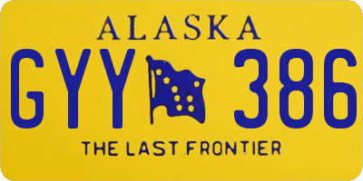 AK license plate GYY386