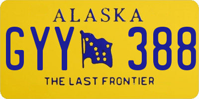 AK license plate GYY388
