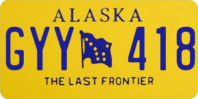 AK license plate GYY418