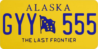AK license plate GYY555