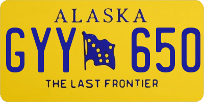 AK license plate GYY650
