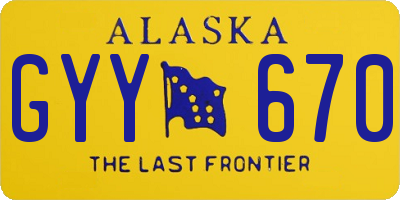 AK license plate GYY670