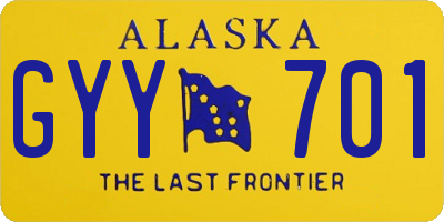AK license plate GYY701