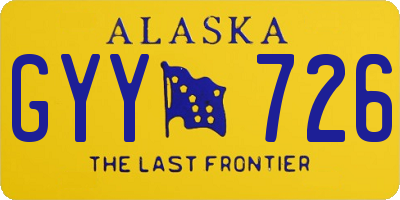 AK license plate GYY726