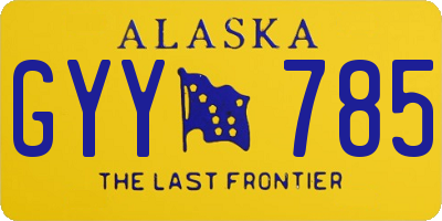 AK license plate GYY785