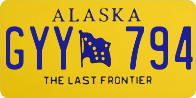 AK license plate GYY794
