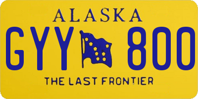 AK license plate GYY800