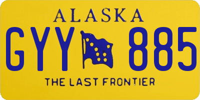 AK license plate GYY885