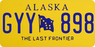 AK license plate GYY898