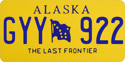 AK license plate GYY922