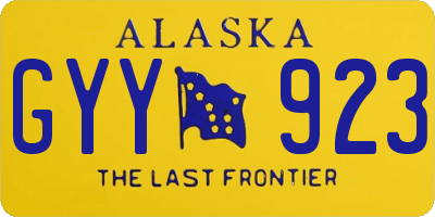 AK license plate GYY923