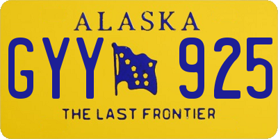 AK license plate GYY925