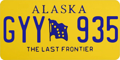 AK license plate GYY935
