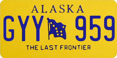 AK license plate GYY959