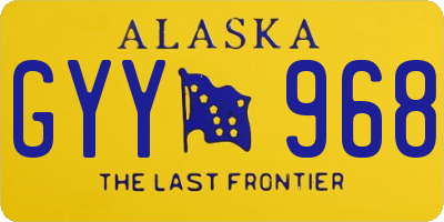 AK license plate GYY968