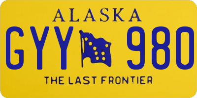 AK license plate GYY980