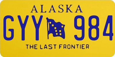 AK license plate GYY984
