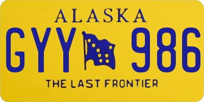 AK license plate GYY986