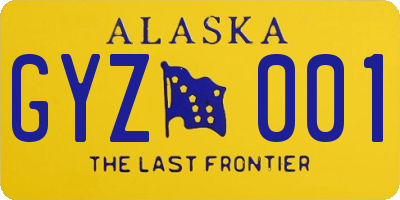 AK license plate GYZ001