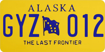 AK license plate GYZ012